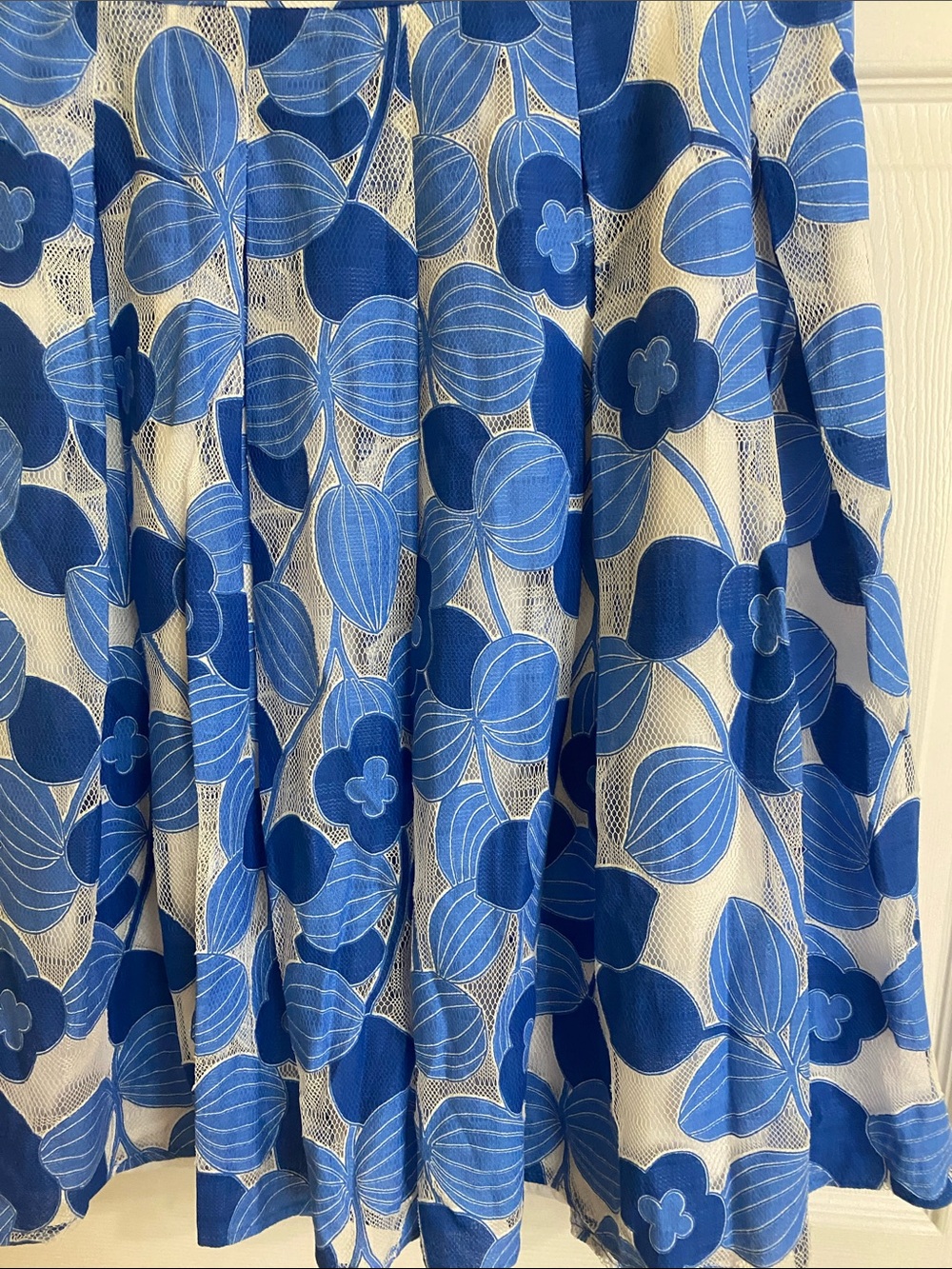 Talbots Blue Floral Circle Skirt